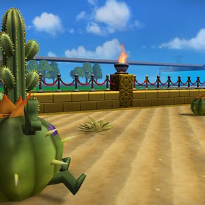 Cactus dude chilling atop the fort